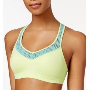 Wacoal Mesh Panel Neon Green Cross Back Sports Bra